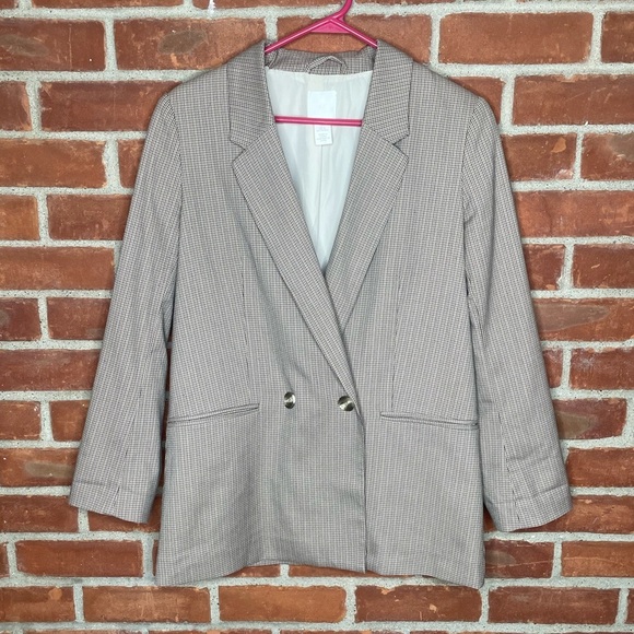 H&M Jackets & Blazers - H&M houndstooth tooth oversized blazer
